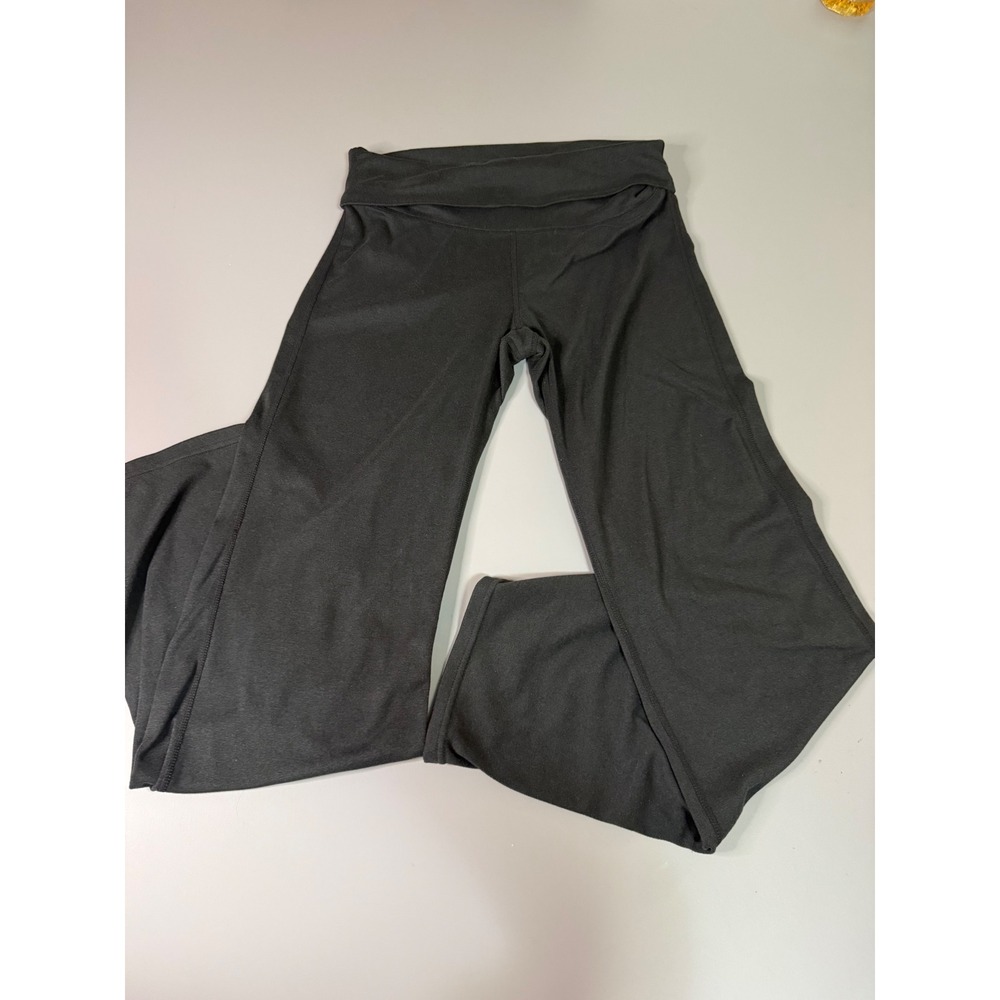Chrome Riot Womens Black Fold Over Yoga Pants Wide Leg Size Medium RN144098